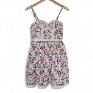 Minuet Revolve Mini Dress Size S Floral Lace Adjustable Coquette Cottagecore NEW